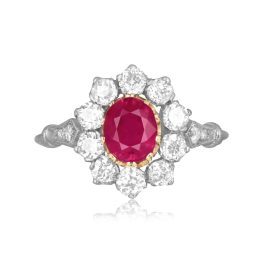 Durbin ring oval cut ruby and diamond ring 14742 TV
