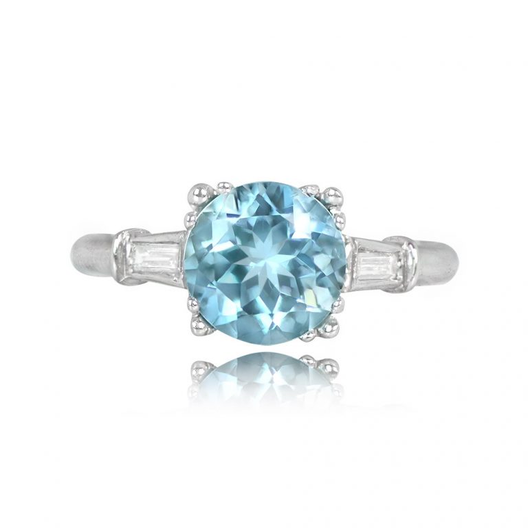 Vintage Platinum 1.68ct Aquamarine Ring