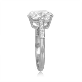 5.01 carat Antique Cushion Cut center Diamond Ellsworth Ring 608sb