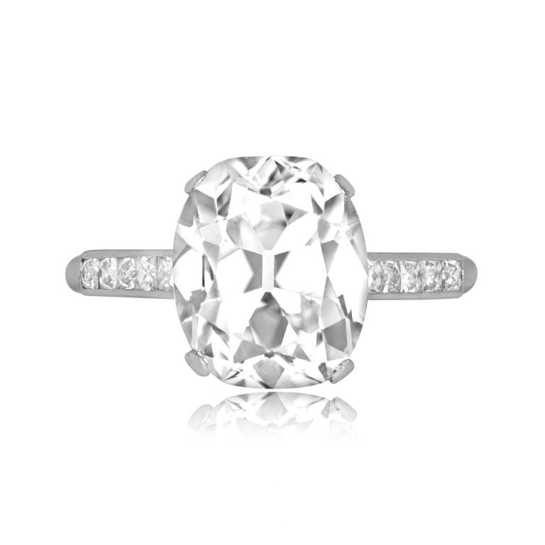 5.01ct Antique Cushion Cut Diamond Ellsworth Ring