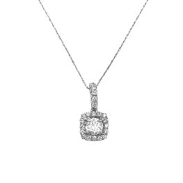 Round Brilliant Diamond halo pendant Chesapeake Pendant DYL57 TV on chain
