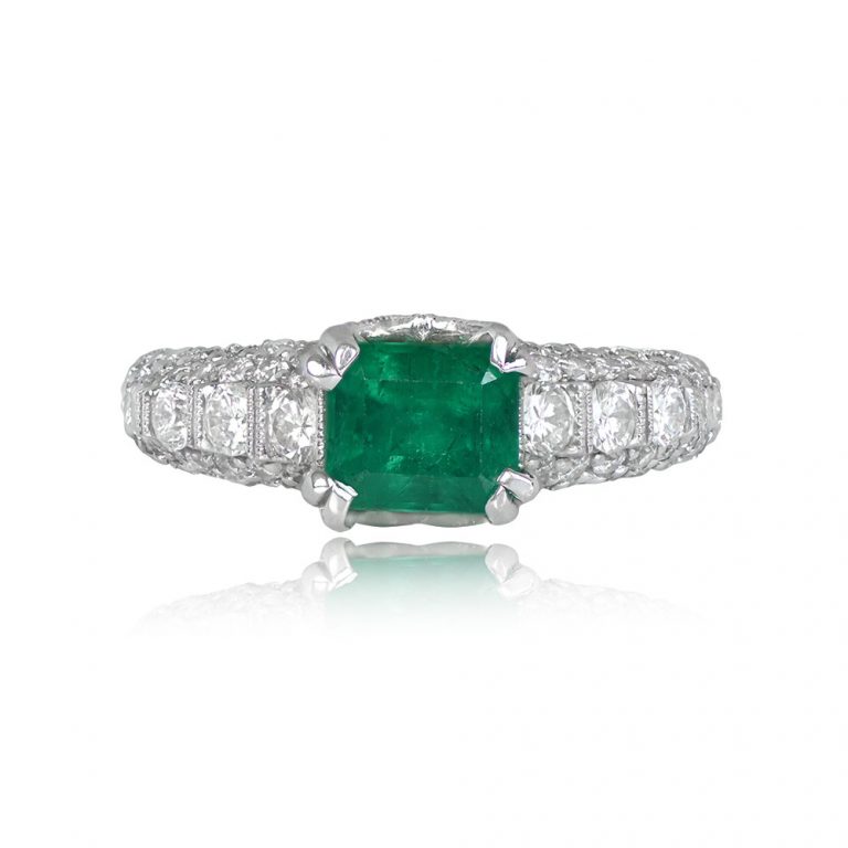 18k White Gold and 1.22ct Emerald Cut Ring