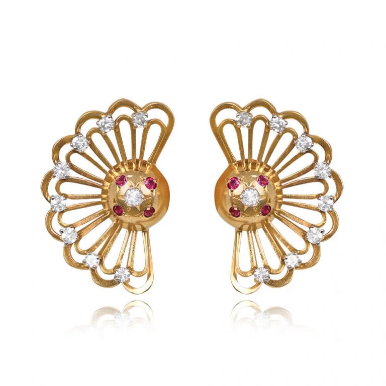 Birchmont Earrings. Circa 1940, Vintage, Retro Era