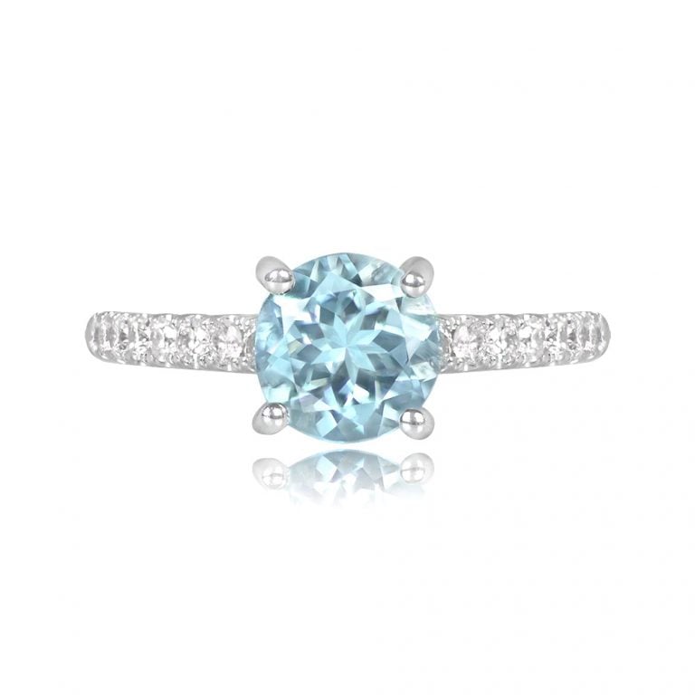 18k White Gold and 0.90ct Aquamarine Summerset Ring