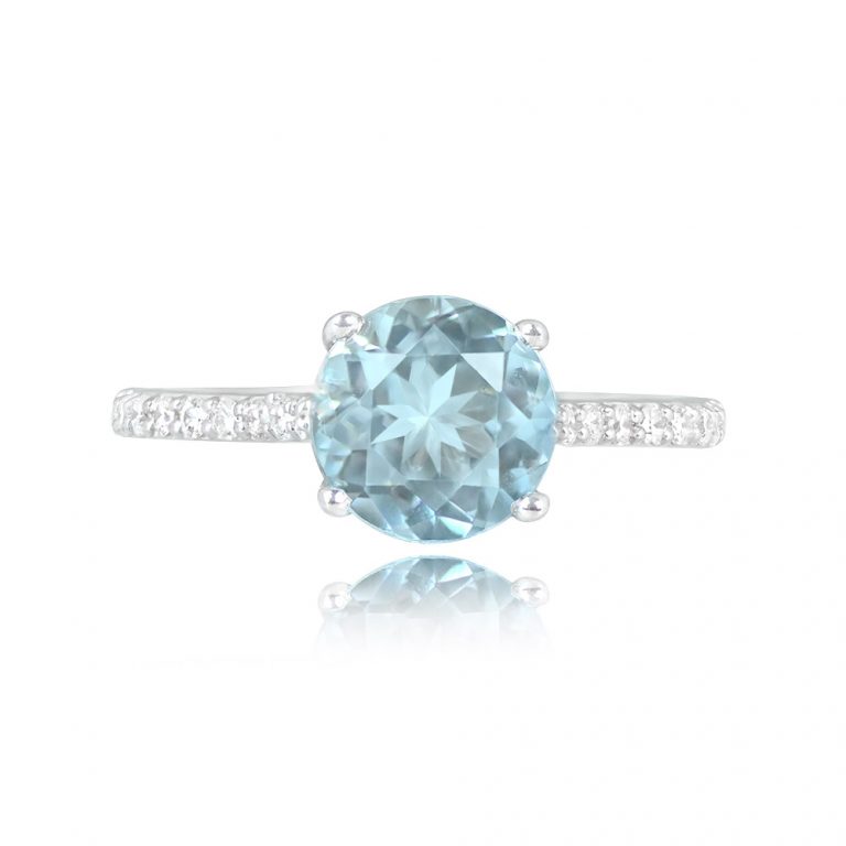 1.91ct Aquamarine 18k White Gold Ferndale Ring