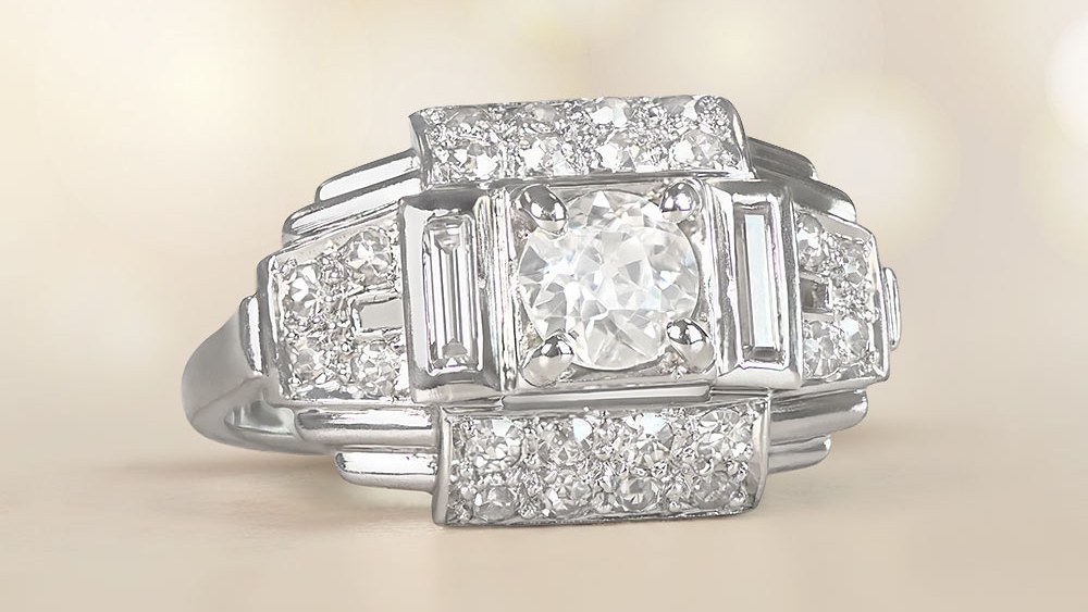 Belmont Diamond Engagement Ring Featuring Unique Geometric Design