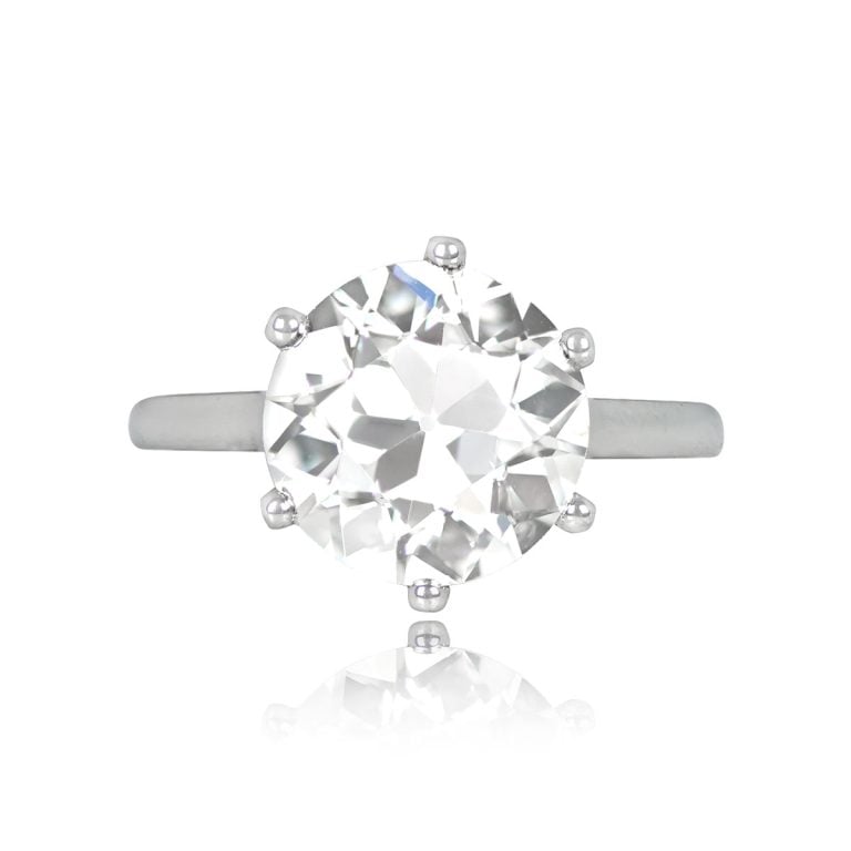 Vintage 4.04ct Mid-Century Diamond Engagement Carthage Ring, Circa 1960