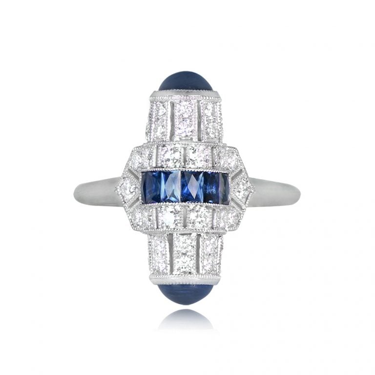 0.47tcw Sapphire and Diamond Waldorf Ring