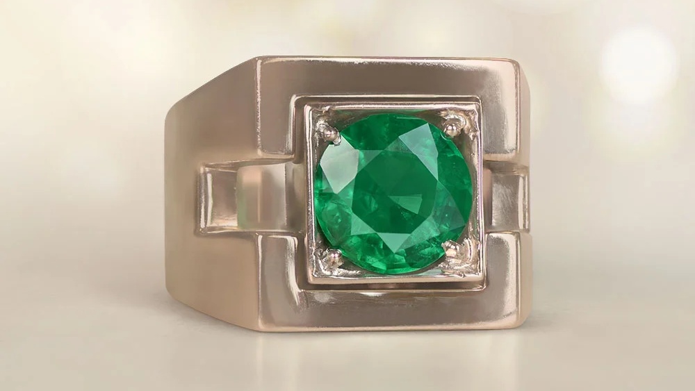 18k White Gold Woodhaven Emerald Engagement Ring