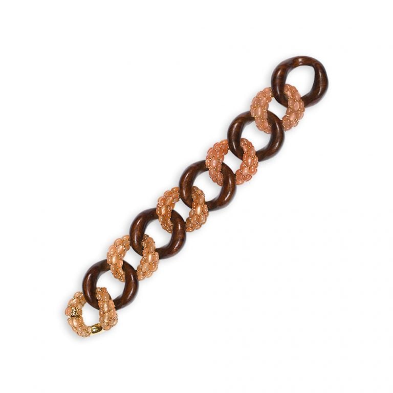 Seaman Schepps Wood and Moonstone Bracelet