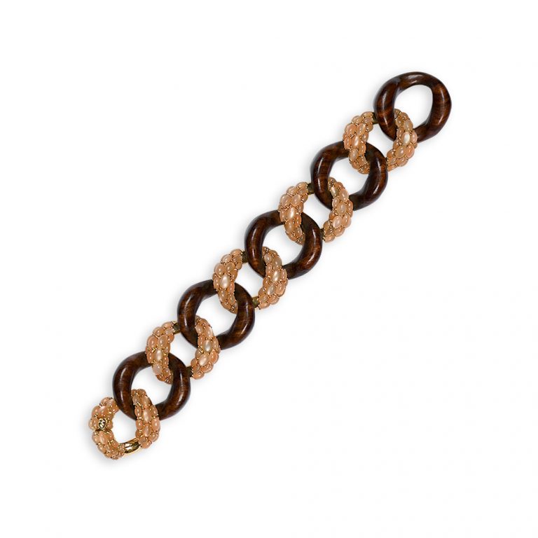 Seaman Schepps Moonstone and Wood Bracelet