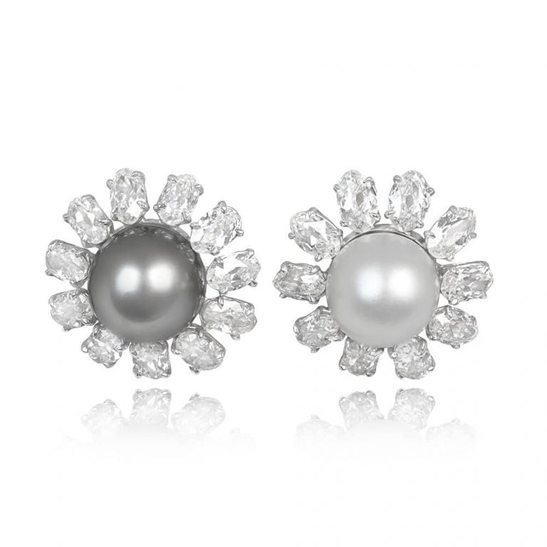 Natural Pearl and Diamond Ellis Earrings