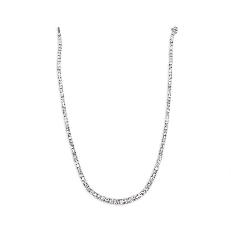 Vintage Diamond Tennis Necklace. Lake Champlain Necklace, Circa 1980.
