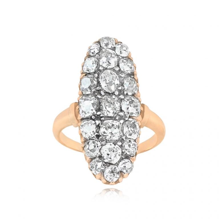 Victorian Antique Cluster Ring. Haven Ring, Circa 1870