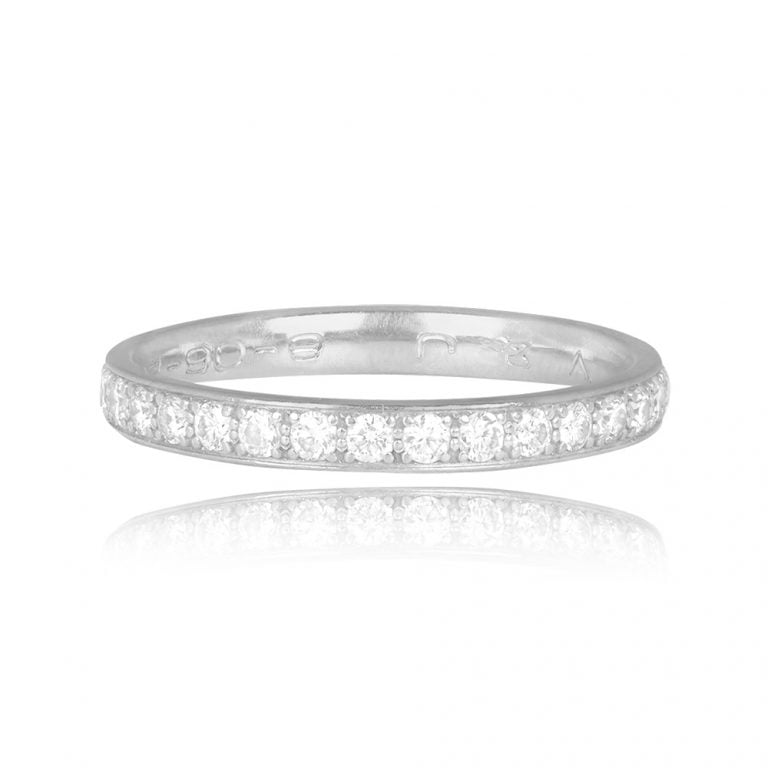 Vintage Diamond Mauboussin Wedding Band. Circa 1970