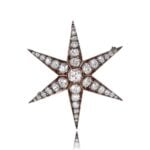 Antique Victorian Era Diamond Star Brooch - Westmount Brooch 14092 TV