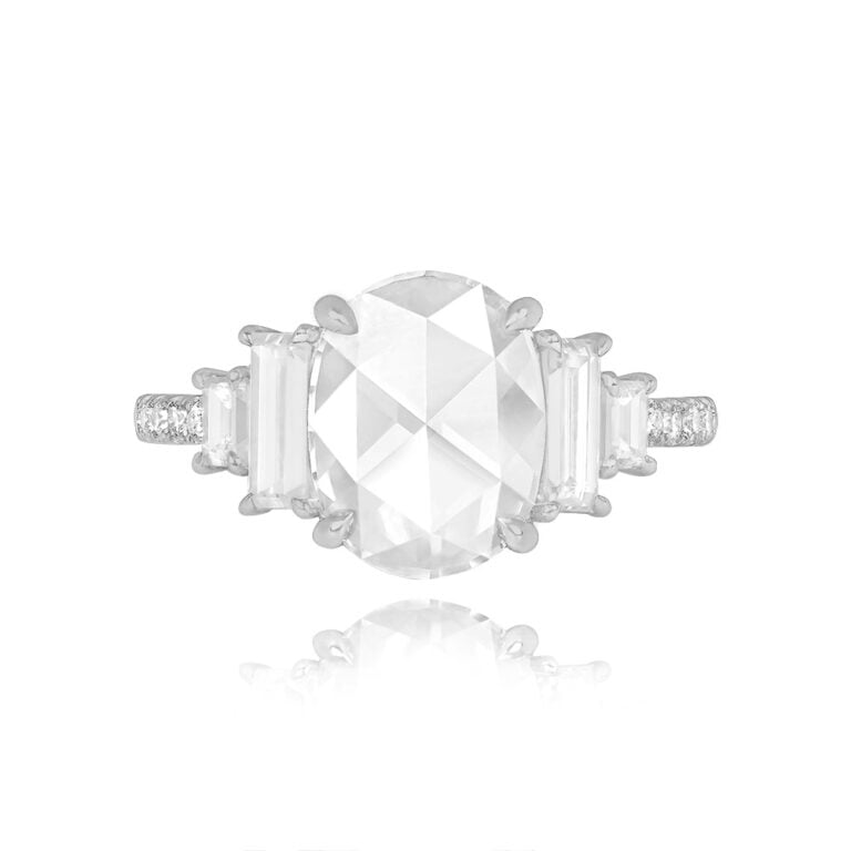 2.00ct Rose-Cut Oval Clearwater Ring