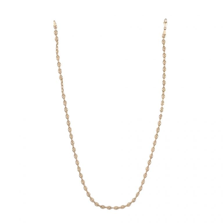 Vintage 14k Yellow Gold Auburn Necklace, Circa 1980