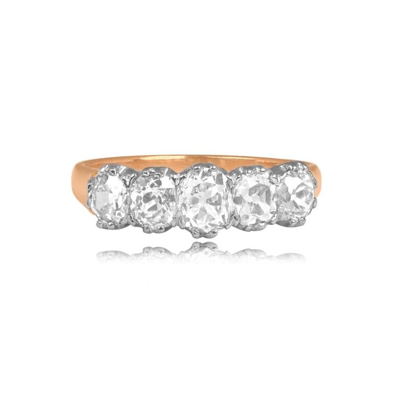 1.40ct Five Stone Platinum on 18k Yellow Gold Isham Ring