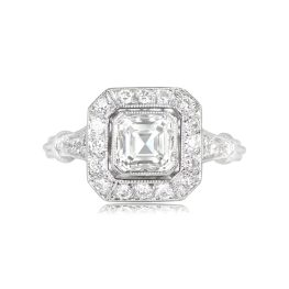 Vintage Asscher Cut Diamond Engagement Ring 14919-TV