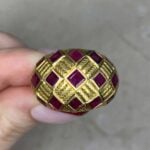 Schlumberger Vintage dome Ring from 1970 in 18k yellow gold