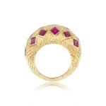 Jean Schlumberger Vintage Dome Ruby and 18k Yellow Gold Ring Side View