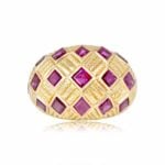 Jean Schlumberger Vintage Ruby and 18k Gold Yellow Gold Top View