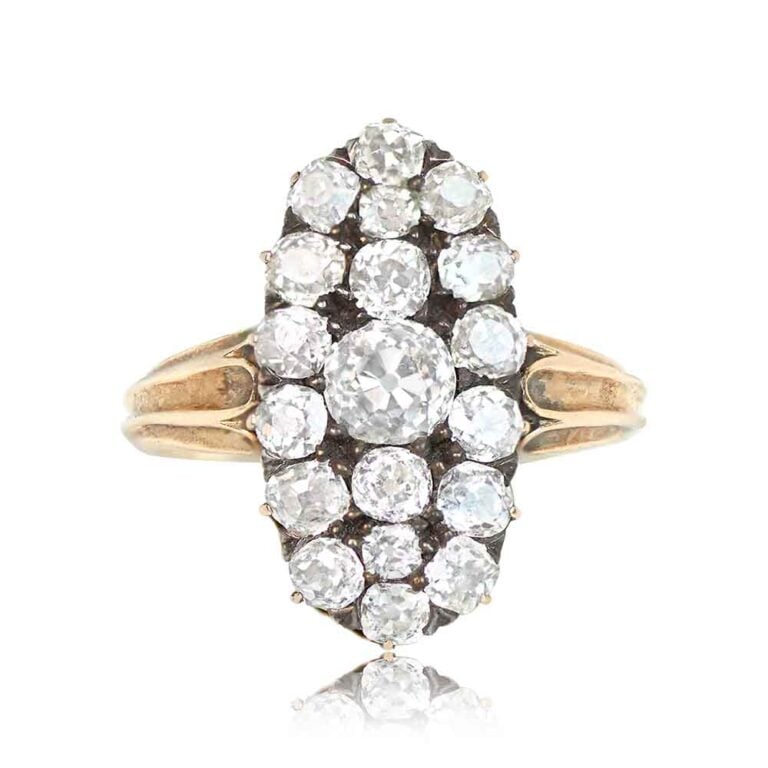 Victorian Era Diamond Clarence Ring, Circa 1880