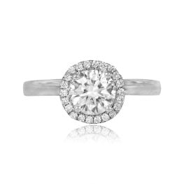 0.70ct center Round Brilliant Cut Diamond with halo Branford Ring 14995