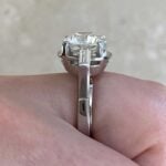 snowlake engagement ring featuring a GIA certified old european cut diamond k color