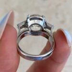 snowlake engagement ring mounted in platinum and bears French import marks
