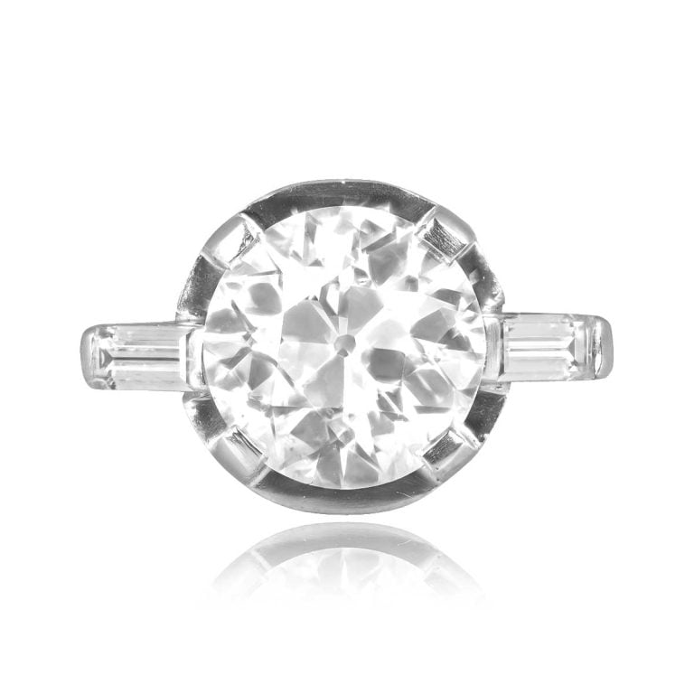 Antique Art Deco 4.30ct Diamond Engagement Ring. Snow Lake Ring. Circa 1920