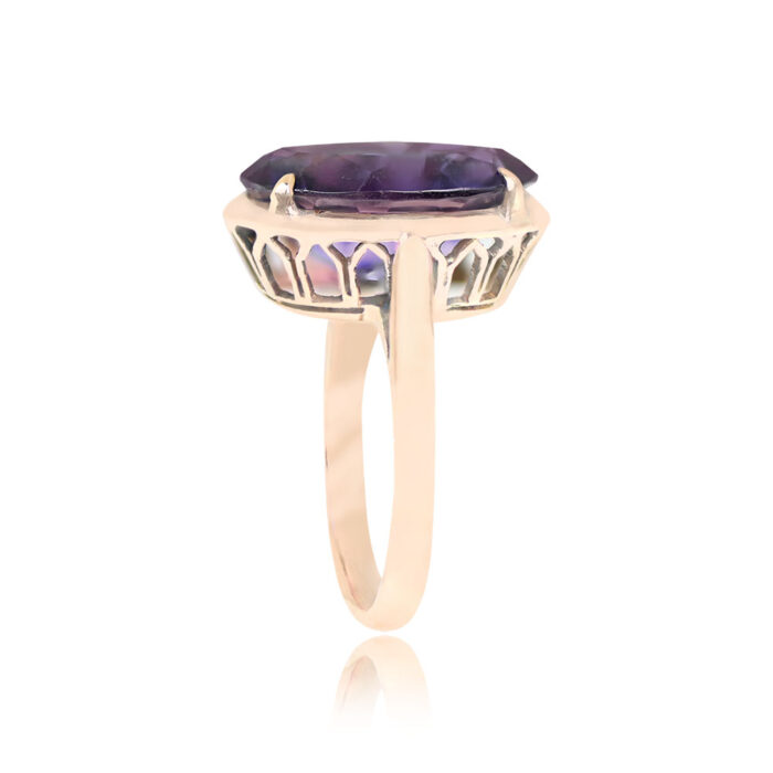Derora Rings 5.03ct Oval Amethyst and 18k Gold Ring - EDJ