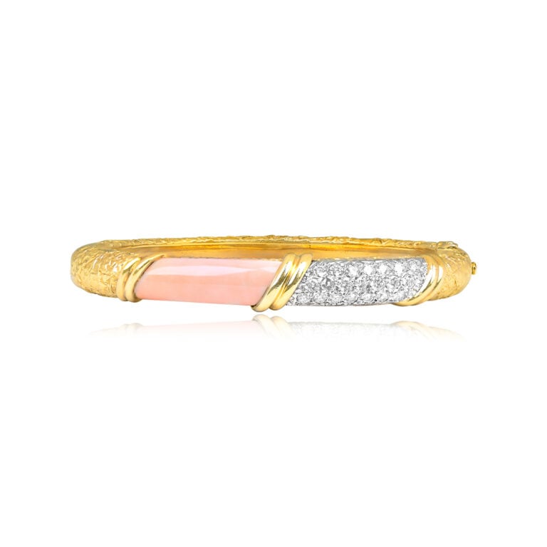 VCA Vintage Coral and Diamond Bangle