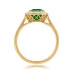 yellow gold ring with center 2.00 carat emerald stone Burnaby Ring 15898