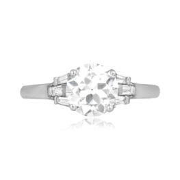 1.32ct Old European Cut Diamond platinum Wellington Ring 16236