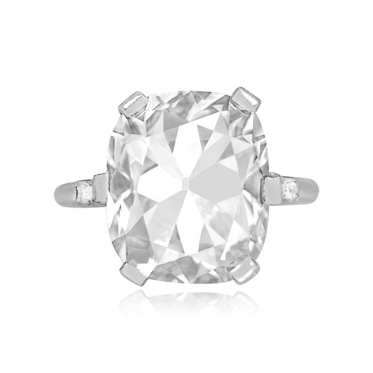 Antique Art Deco 10.08ct Cushion Engagement Ring. Moore Ring. Circa 1930