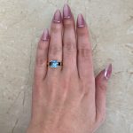 Diamond Cluster Silver on 18k Yellow Gold Forest Ring