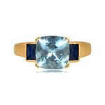 2.03ct Aquamarine and Sapphire Accent Lawton Ring 14201