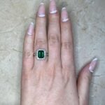 Alanya Ring featuring a a 2.66 carat emerald-cut natural green emerald