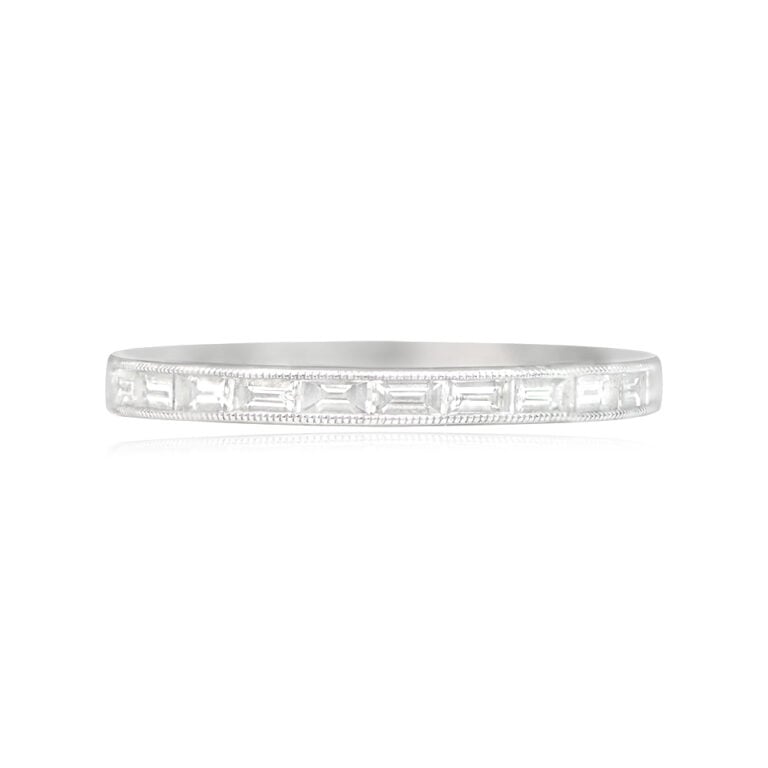 Baguette Cut Diamond Channel Set Floaroma Band 2.30mm
