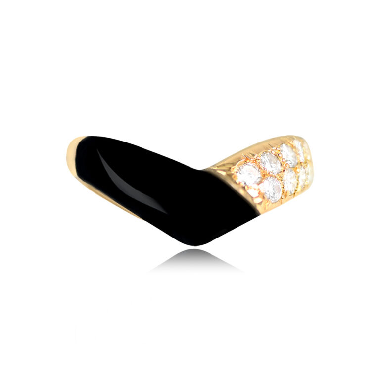Van Cleef & Arpels Onyx and Diamond Ring