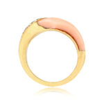 Side View Coral with Pave-Set Diamond Ring VCA Coral Ring 15107