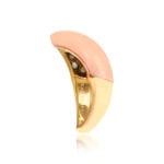 Top Side View Coral on 18k Yellow Gold Ring VCA Coral Ring 15107