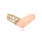 Top View Signed By Van Cleef and Arpels Ring VCA Coral Ring 15107