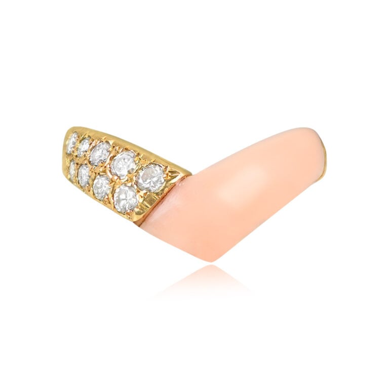 Van Cleef & Arpels Coral and Diamond Ring