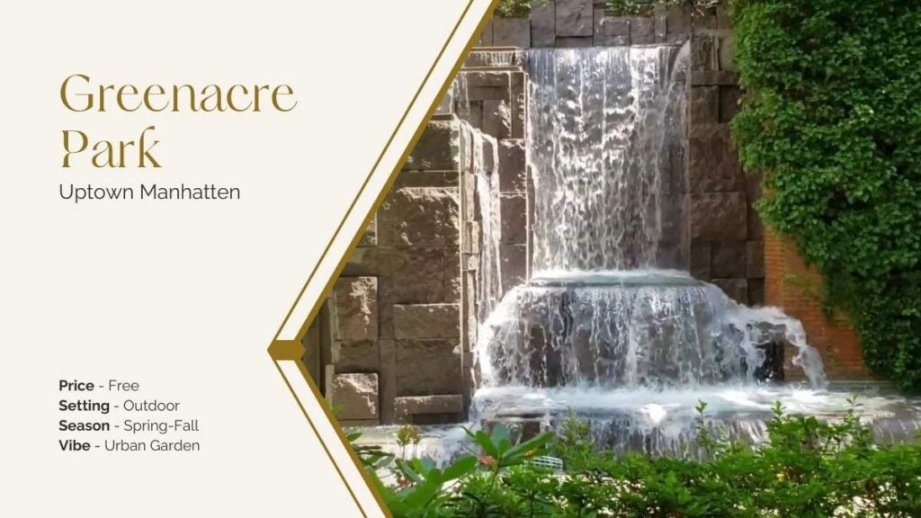 Greenacre Park new York waterfall proposal spot