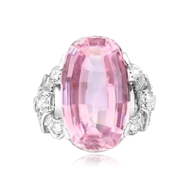 Antique Art Deco 12.40ct Bethesda Kunzite Ring. Circa 1920