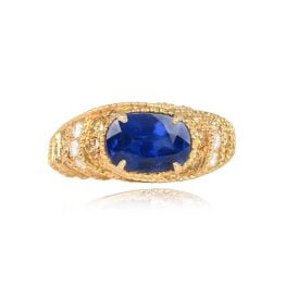 Top View Sapphire and Diamond Ring Zadar Ring SB115