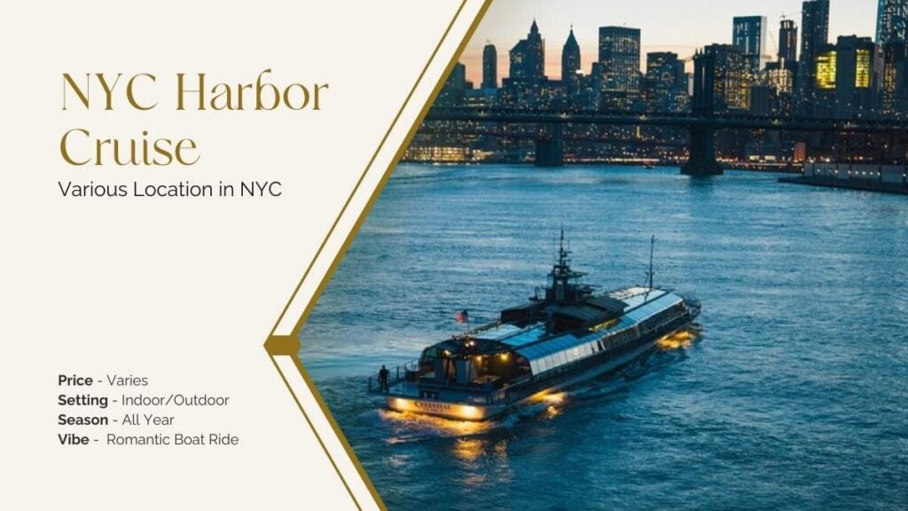 cruise boat of nyc harbor nyc skyline